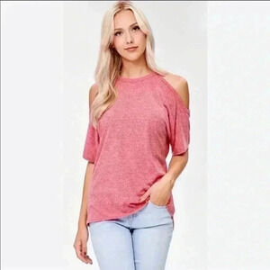 "Rachel" Cold Shoulder SS Top